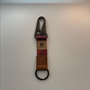 Men's Keychain with Red and Brown Accents